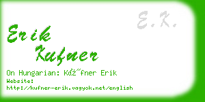 erik kufner business card